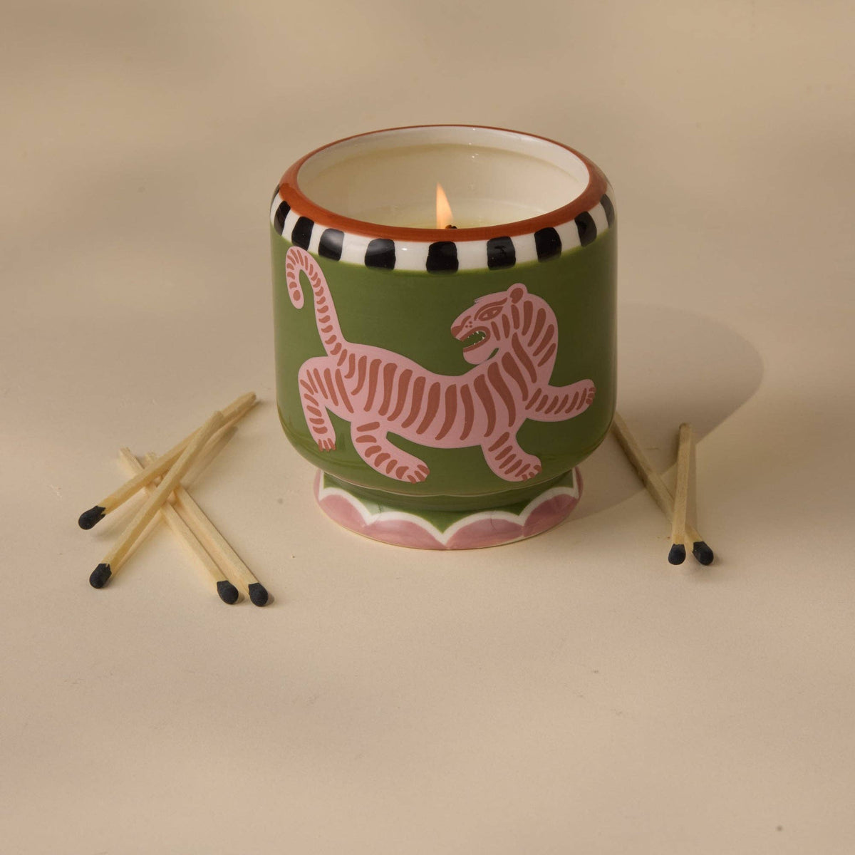 Paddywax A Dopo 8 oz./226g Tiger Ceramic Candle - Black Cedar & Fig