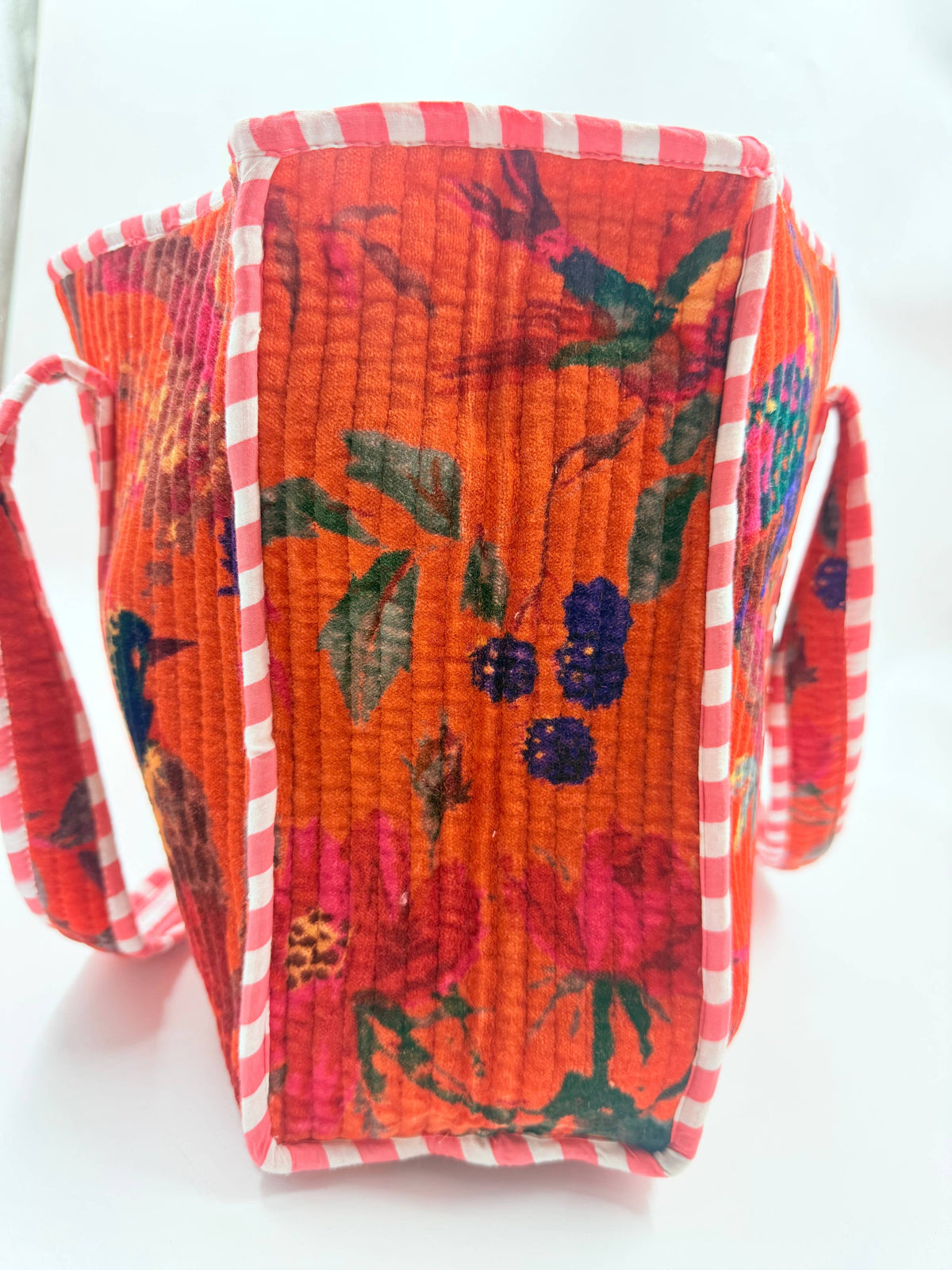 Velvet Kantha Quilted Boho Reversible Tote Bag-Medium