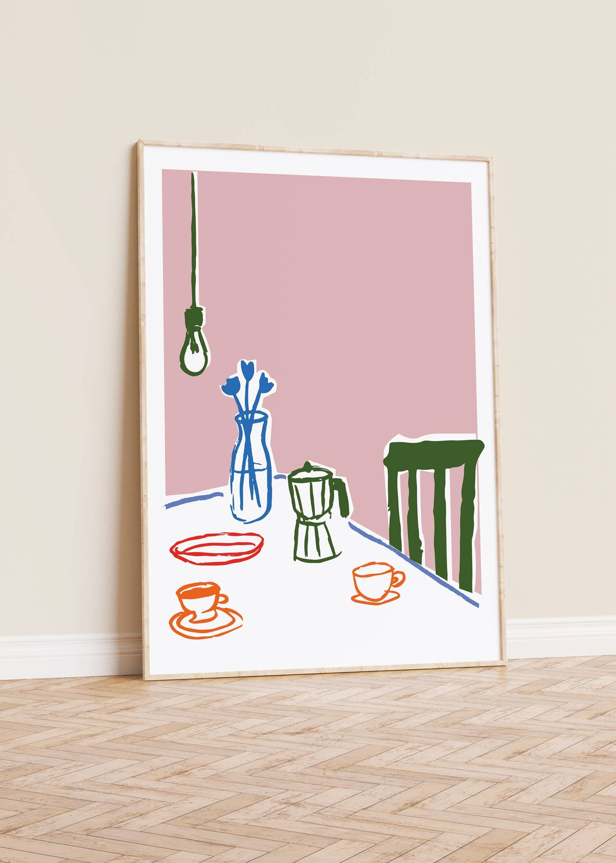 Breakfast Scene Kitchen Print: A4