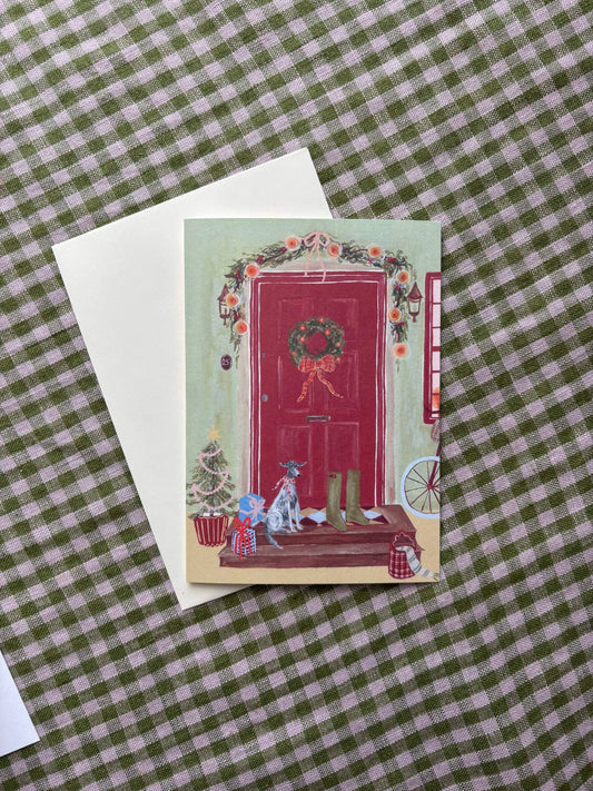 Festive Front Door Christmas card