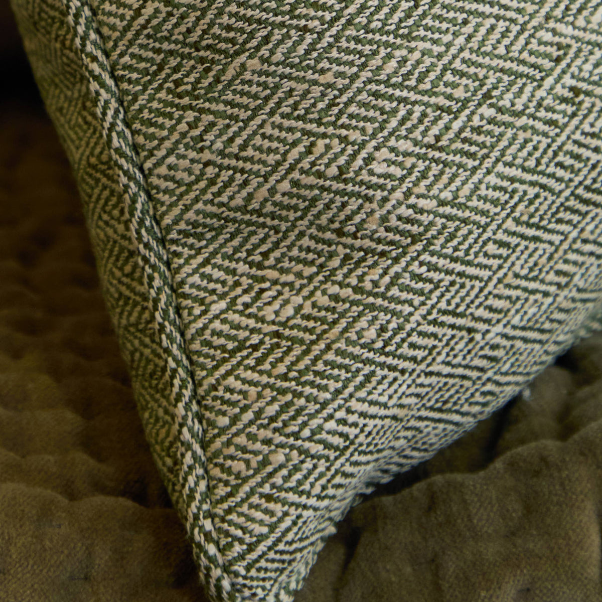 Textured Woven Rectangular Cushion - Sage