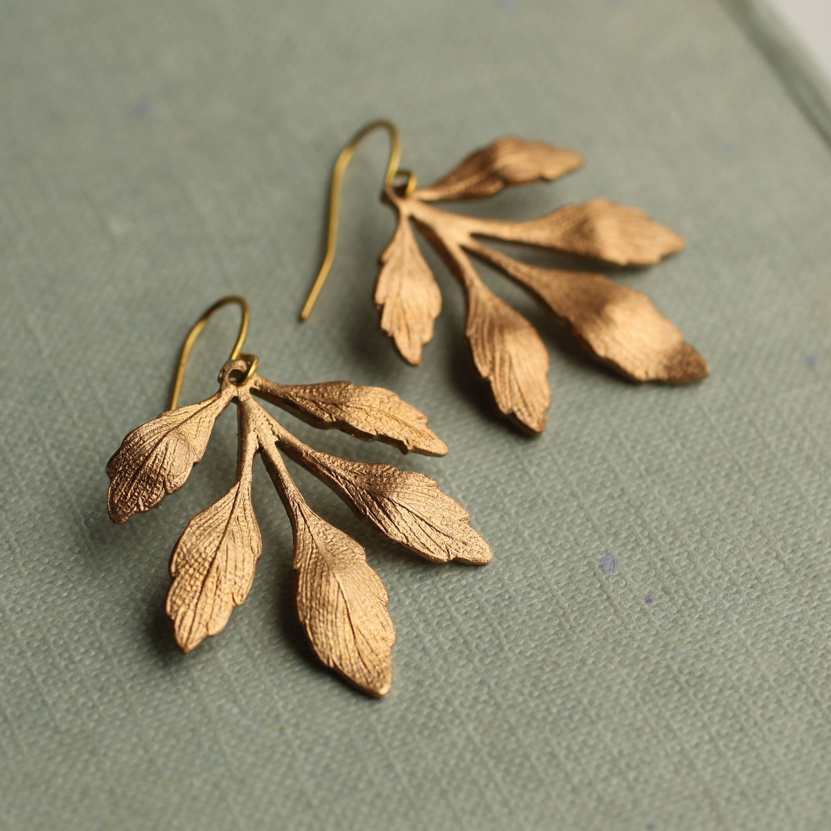 Gold Leaf Chandelier Earrings: Gift Box Included
