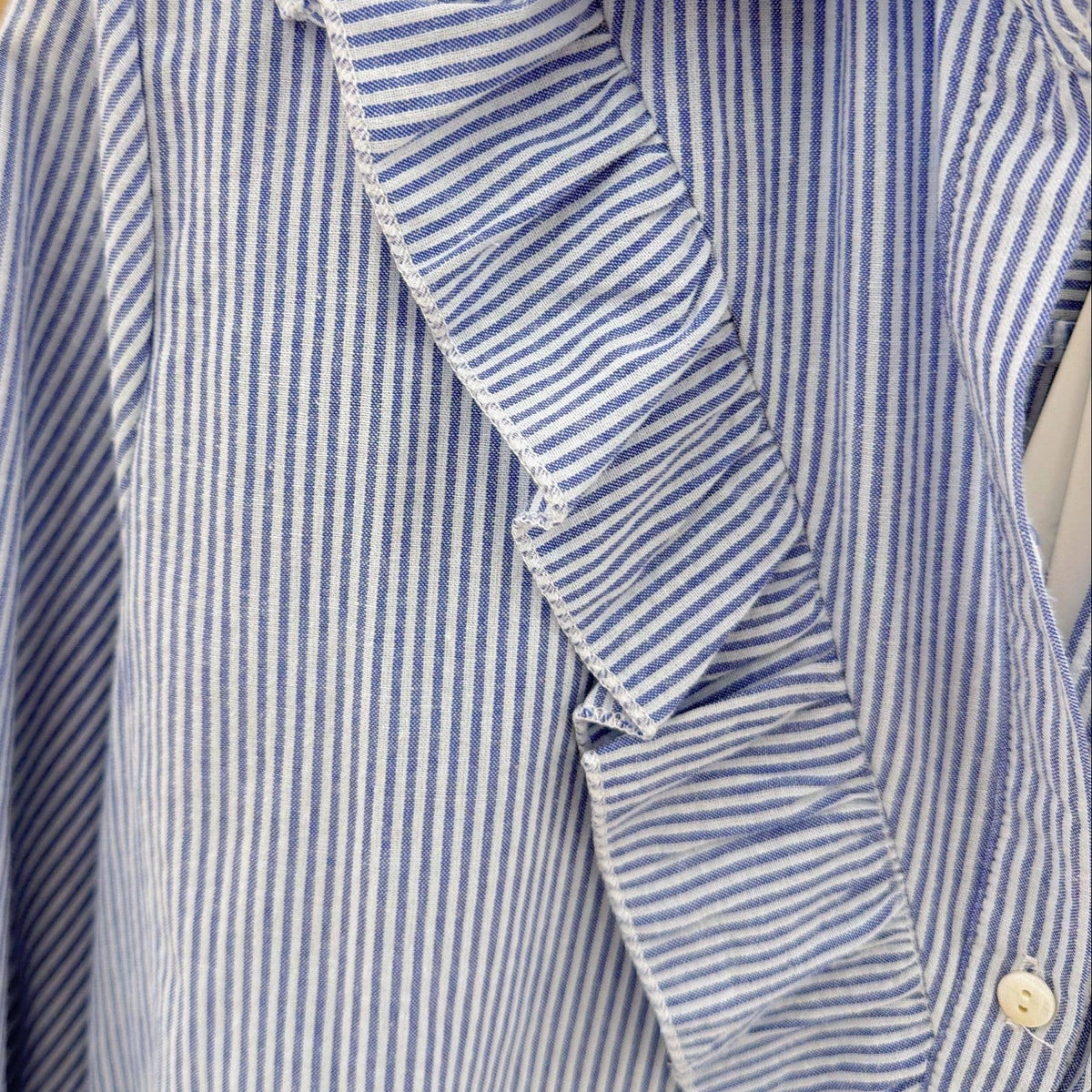 Ava Striped Ruffled Blouse - Blue
