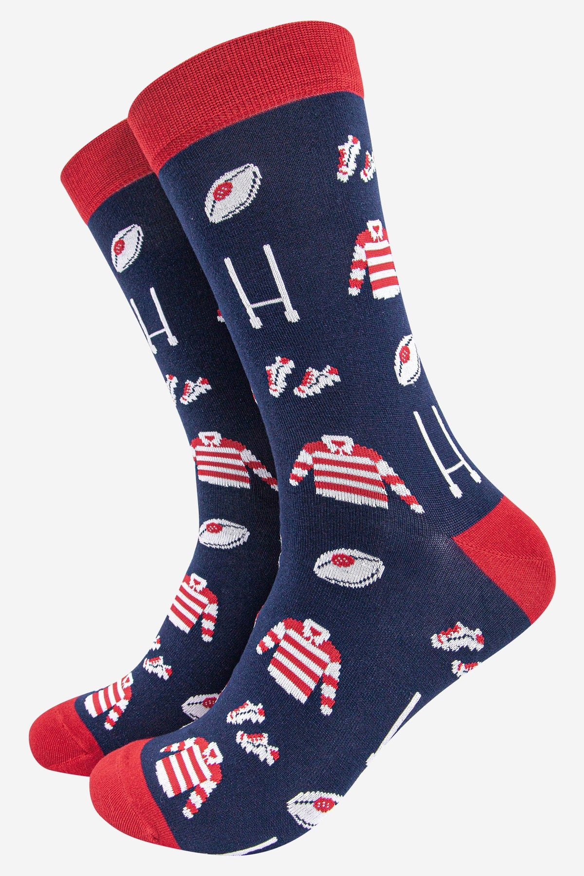 Rugby Mens Bamboo Socks in Navy Blue