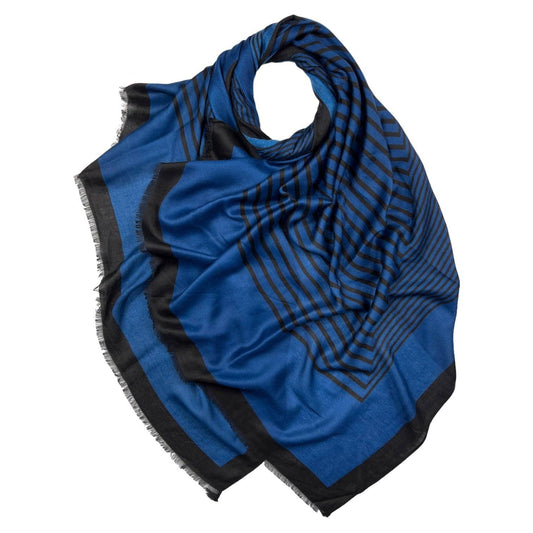 Big Maze Print Scarf: Navy
