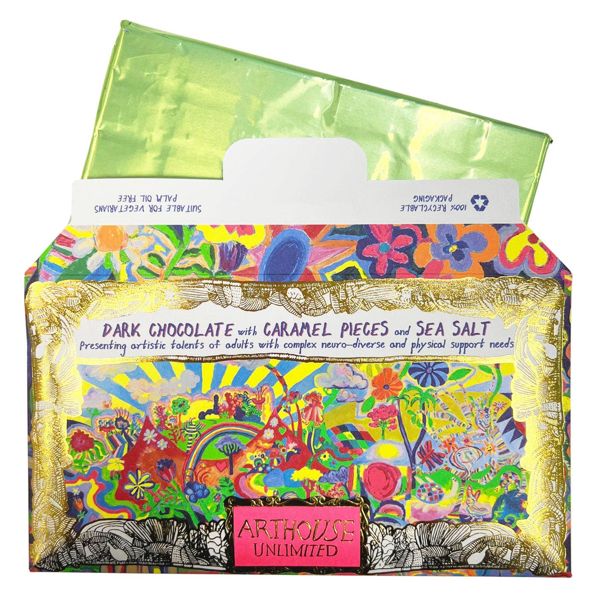 Joy Revolution - Dark Chocolate Bar with Caramel Pieces & Sea Salt