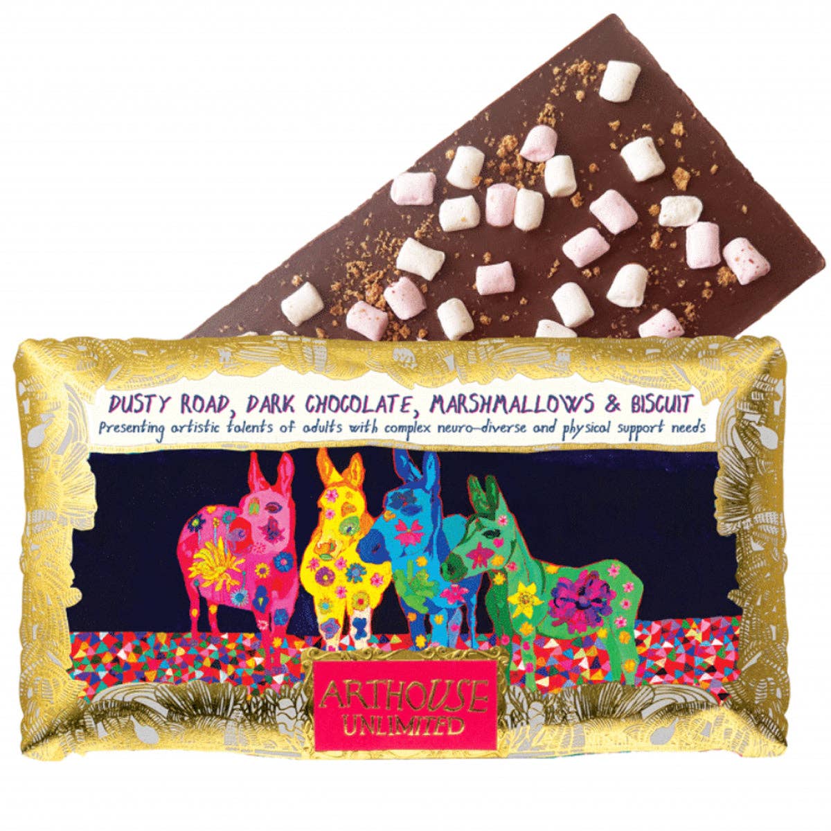 Dusty Road, Silky Dark, Marshmallows & Biscuit Chocolate Bar