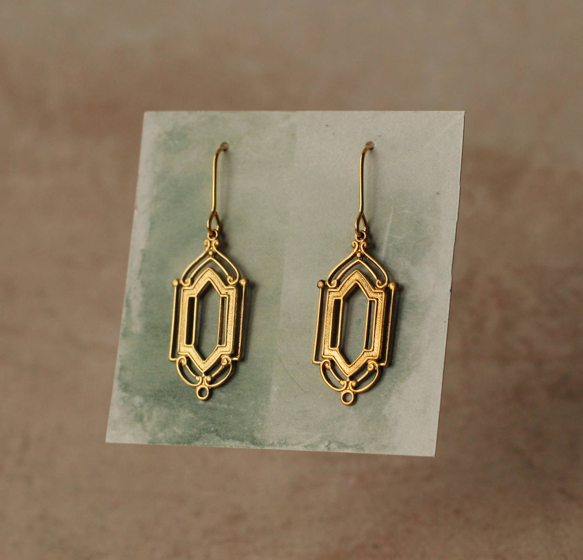 Art Deco Golden Gate Earrings