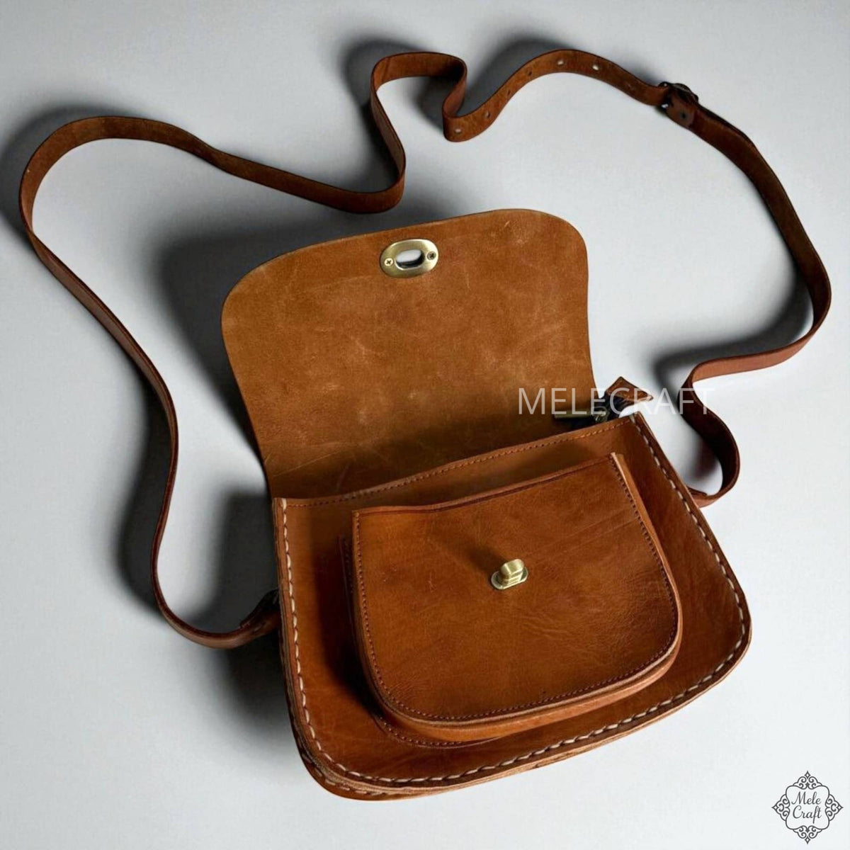 Leather Cross Body Bag – Crossbody Purse for Women: Brown