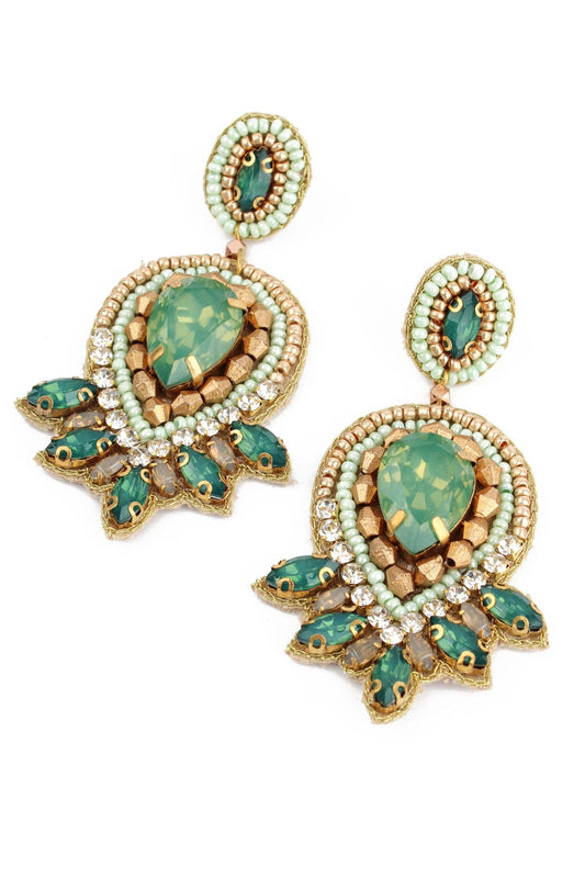 Mint Green Beaded Earrings
