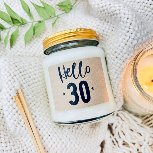 30 Birthday Age Candle - Coconut Milk and Sea Salt