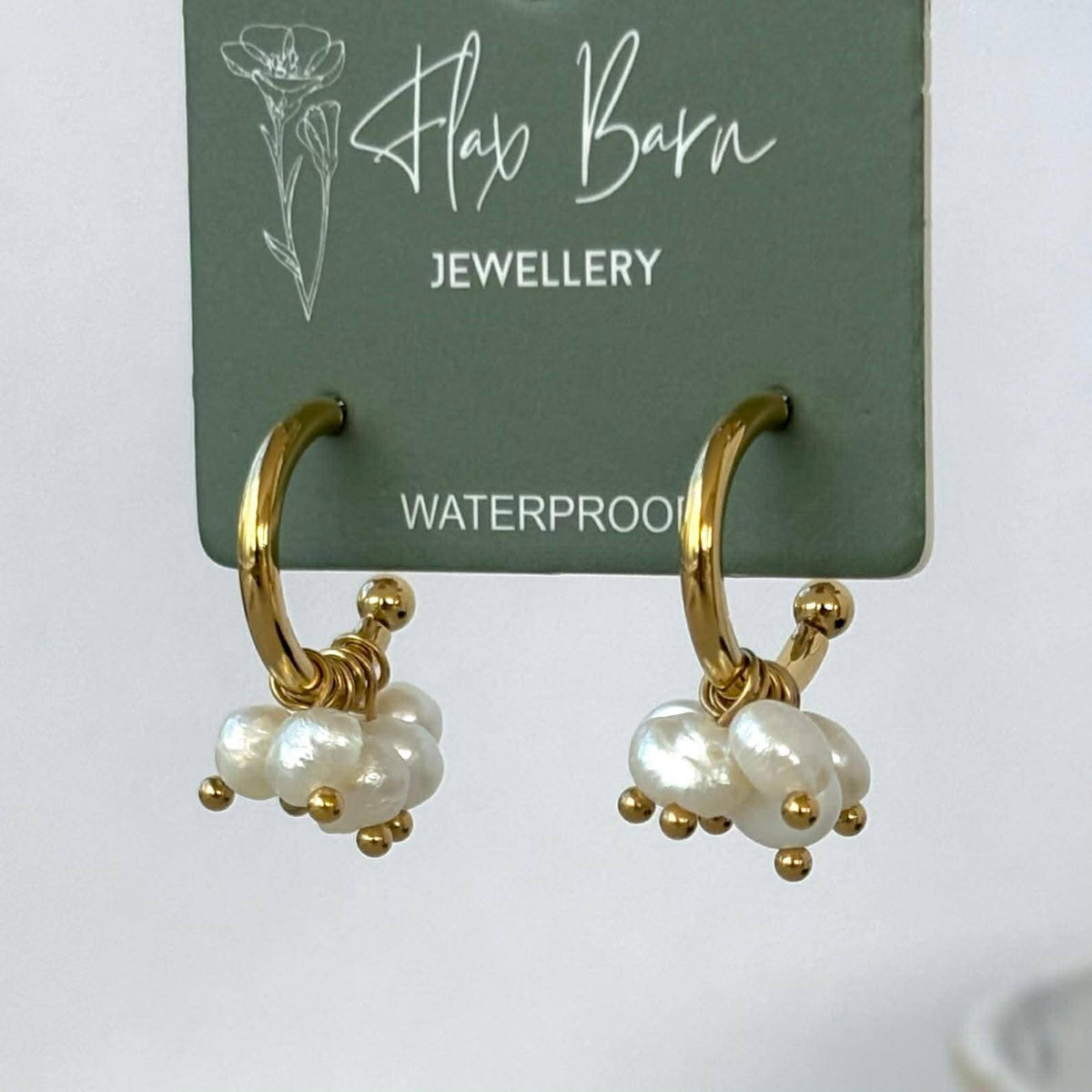 Pearl Cluster Hoop Studs
