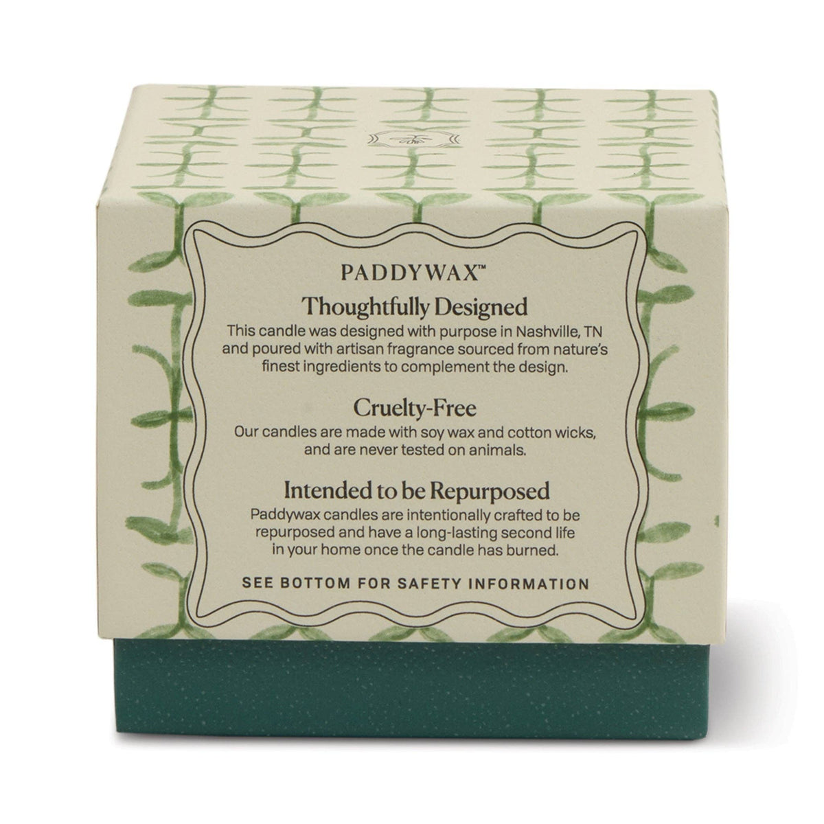 Tulip Green and Dark Green Glass Candle - Verbena & Lemongrass