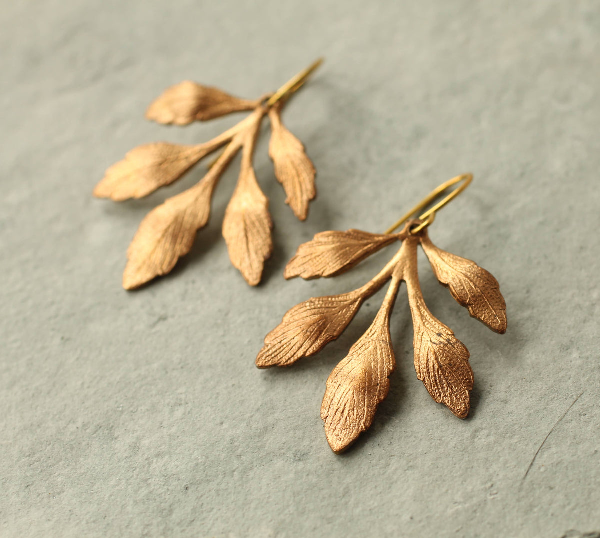 Gold Leaf Chandelier Earrings: Gift Box Included