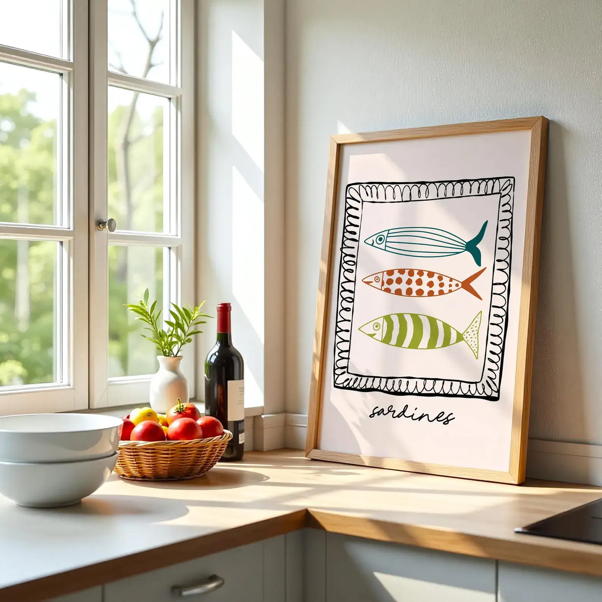 Sardines Trendy Kitchen Print: A4