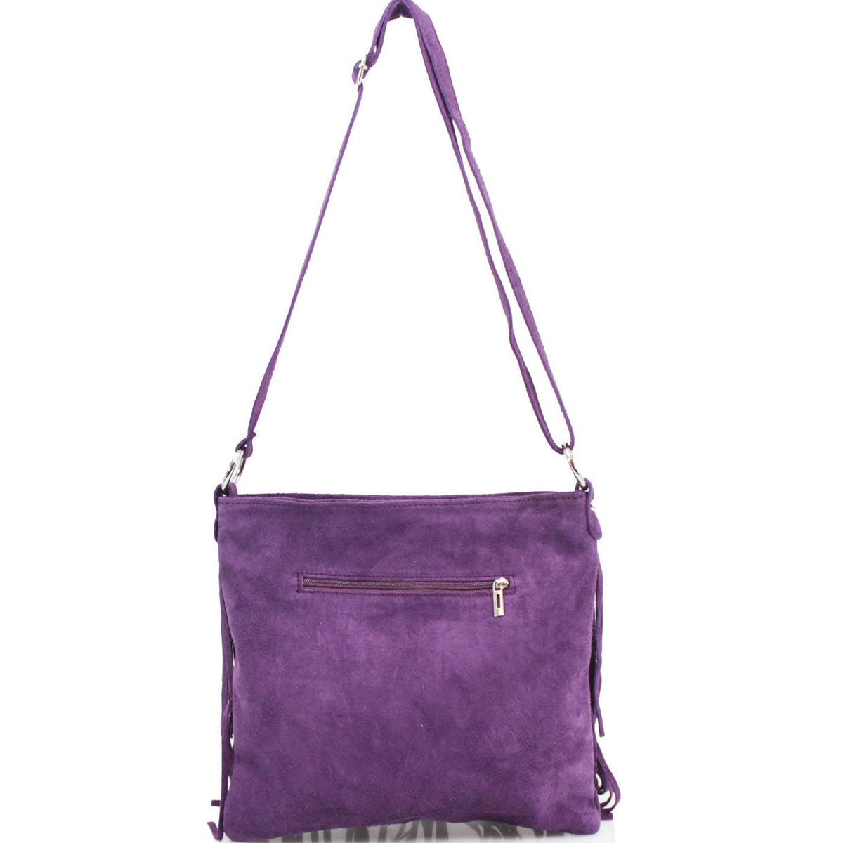 Italian Leather Tassle Crossbody Bag - Khaki
