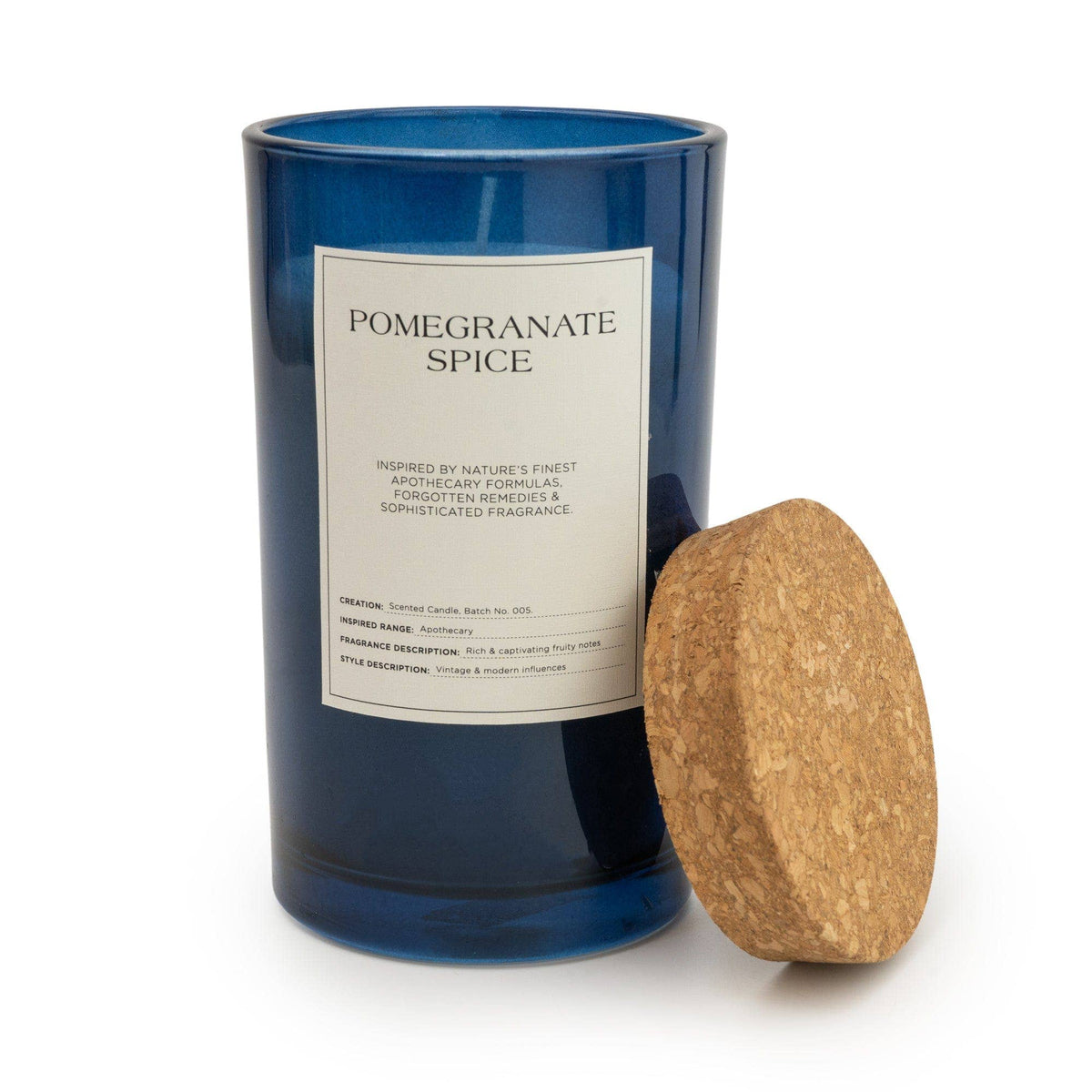 Large Glass Jar with Cork Lid Pomegranate Spice