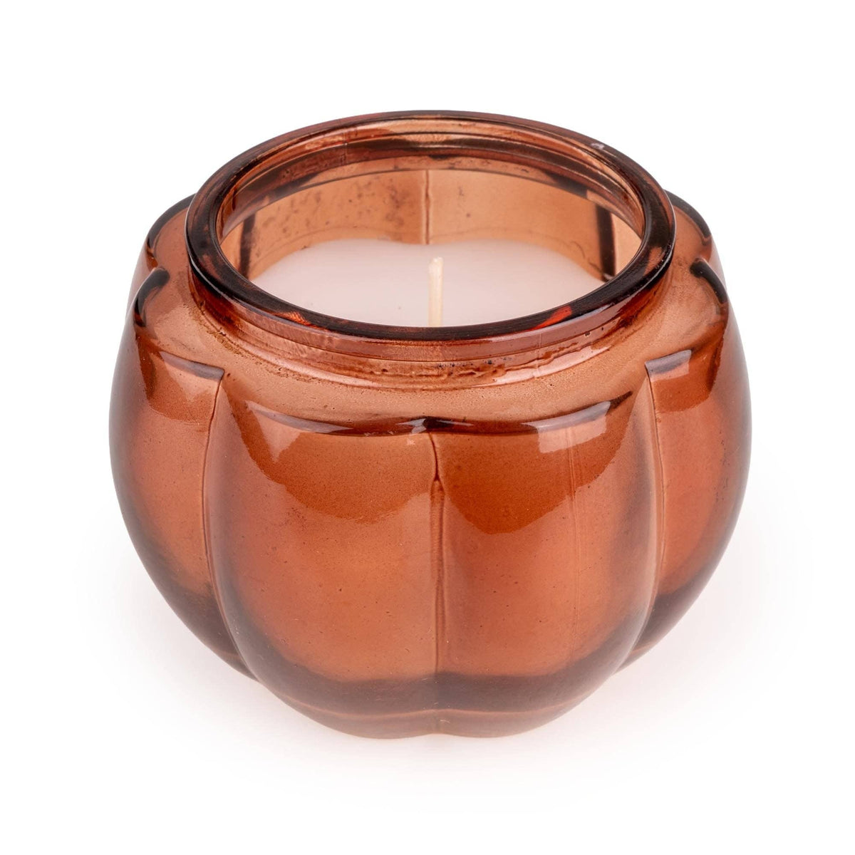Small Amber Glass Pumpkin Candle
