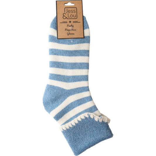 Cornflower Stripe Cosy Cuff Socks