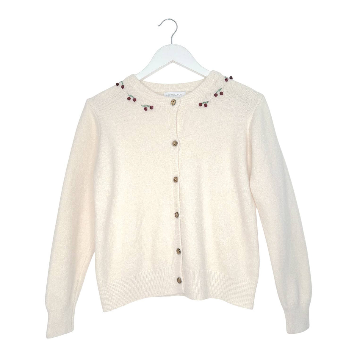 Cherry Detail Cardigan in Cream