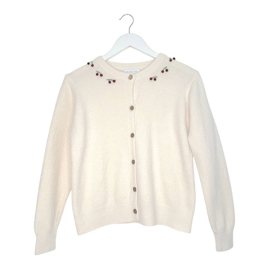 Cherry Detail Cardigan in Cream