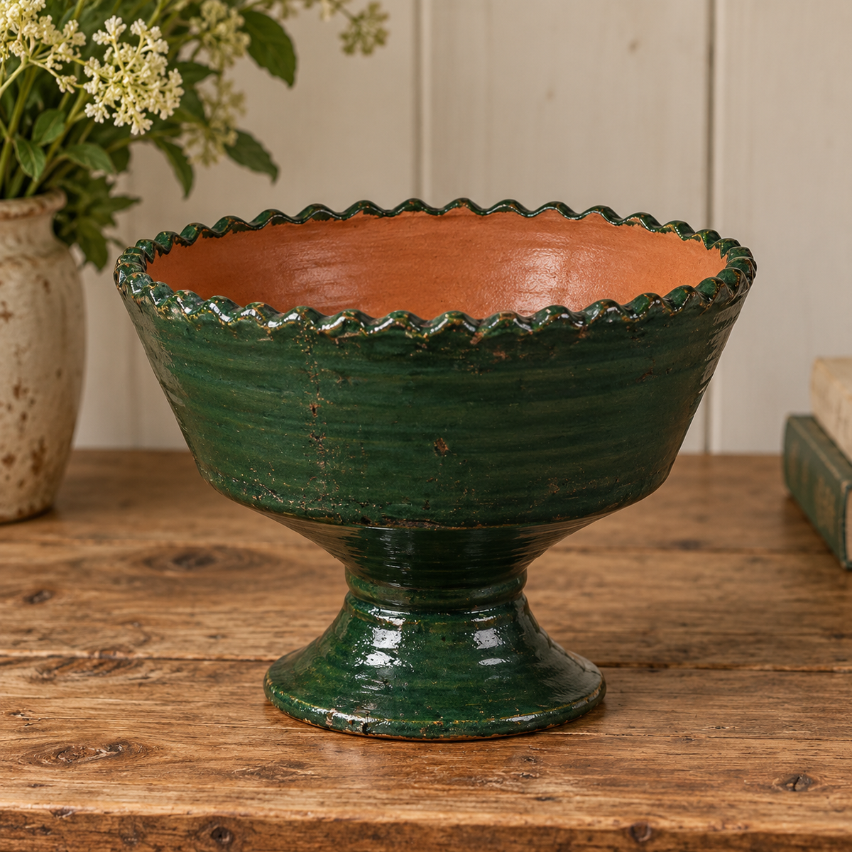Rich Green Terracotta Bowl